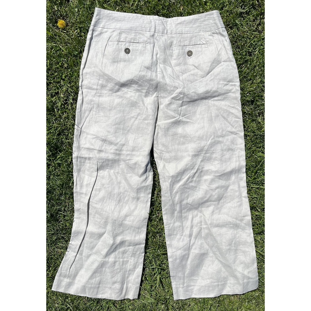Workshop Andrea Jovine Pants Womens 8 Linen Cropped Wide Leg Chambray - Picture 7 of 9